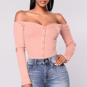 Fool In Love Off Shoulder Bodysuit
